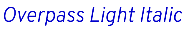 Overpass Light Italic шрифт
